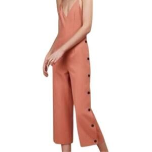 C/MEO Collective Women’s Size S Peach Orange Snap Side Dream Space Jumpsuit